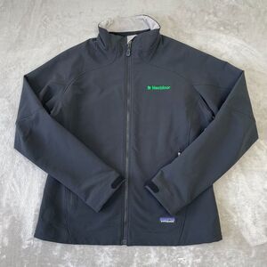 Patagonia Guide Jacket Women Large‎ Black Lined Soft Shell Zip Pockets NWOT Logo